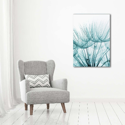 Verticale glasfoto Paardenbloemzaden