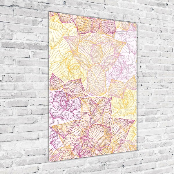 Verticale foto op glas Bloemen