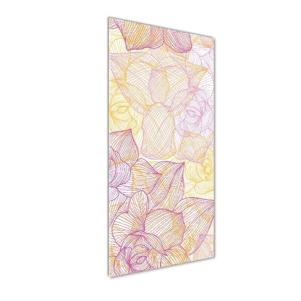 Nowoczesny szklany obraz ze zdjęcia pionowy Kwiaty
