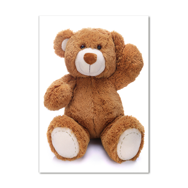 Verticale glasfoto Teddybeer