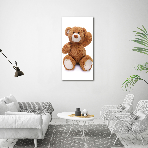 Verticale glasfoto Teddybeer