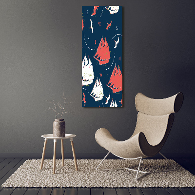 Verticale foto op glas Schepen zeevogels