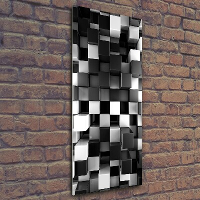 Verticaal glasschilderij Kubusabstractie