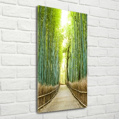 Foto obraz szkło hartowane pionowy Las bambusowy