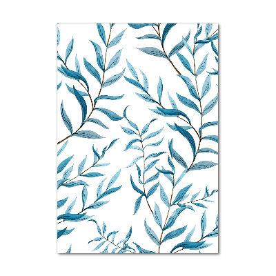 Nowoczesny szklany obraz ze zdjęcia pionowy Liście