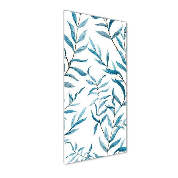 Nowoczesny szklany obraz ze zdjęcia pionowy Liście