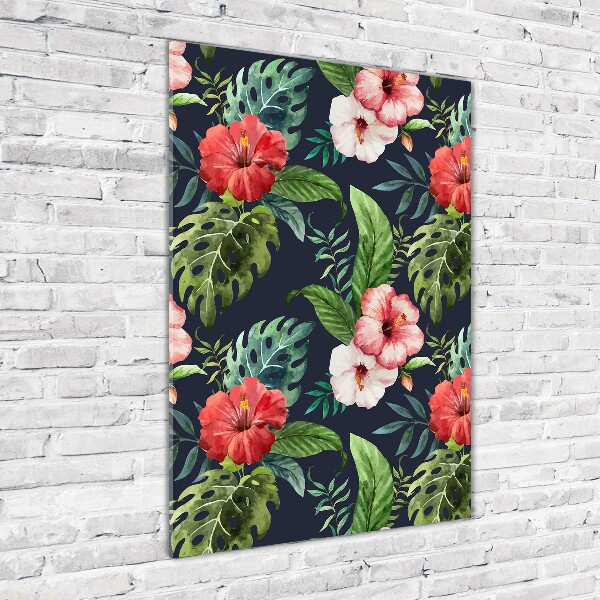 Verticale glasfoto Hawaiiaans patroon