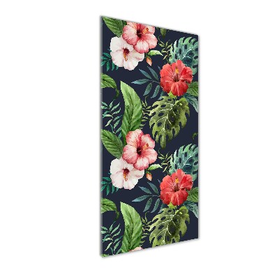 Verticale glasfoto Hawaiiaans patroon