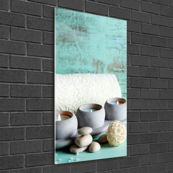 Verticale glasfoto Kaarsen