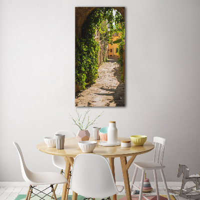 Verticaal glasschilderij Italiaanse straten