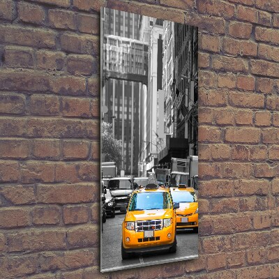 Verticaal glasschilderij New Yorkse taxi's