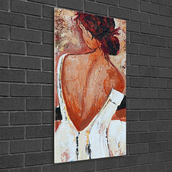 Verticale glasfoto Vrouw