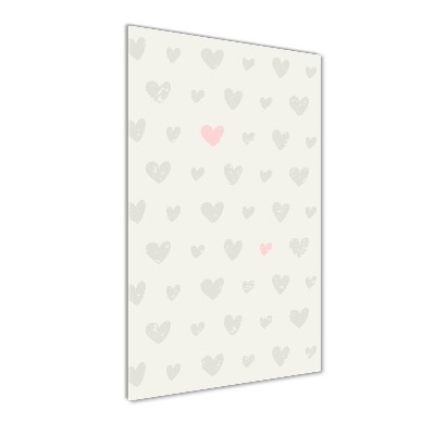 Verticale foto op glas Achtergrond met hartjes