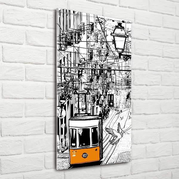 Verticale foto op glas Lissabonse tram