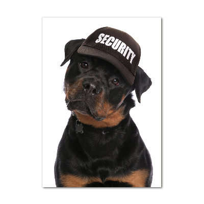 Verticale glasfoto Rottweiler met pet