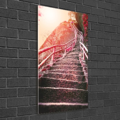 Verticale foto op glas Trappen in de bergen