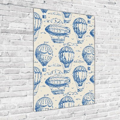 Verticale glasfoto Luchtschepen en ballonnen