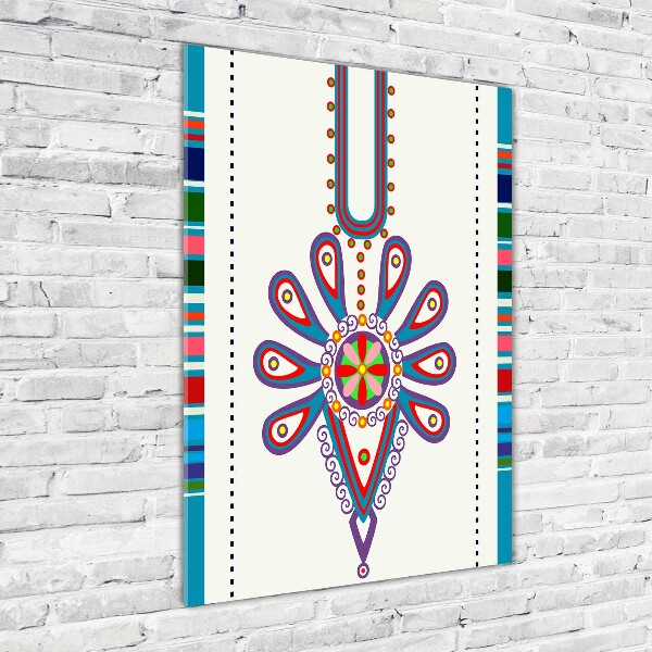 Foto obraz na szkle pionowy Polski wzór ludowy