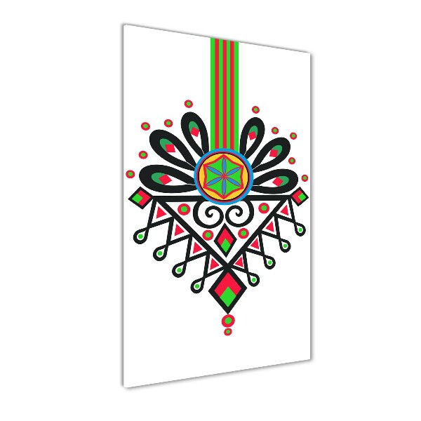 Verticale foto op glas Pools volkspatroon