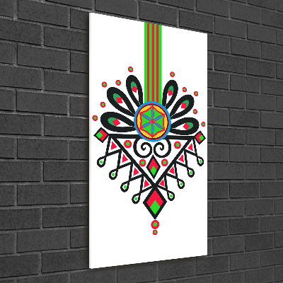 Verticale foto op glas Pools volkspatroon