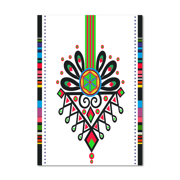 Verticale foto op glas Pools volkspatroon