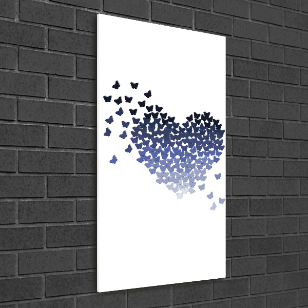 Verticale glasfoto Hart van vlinders