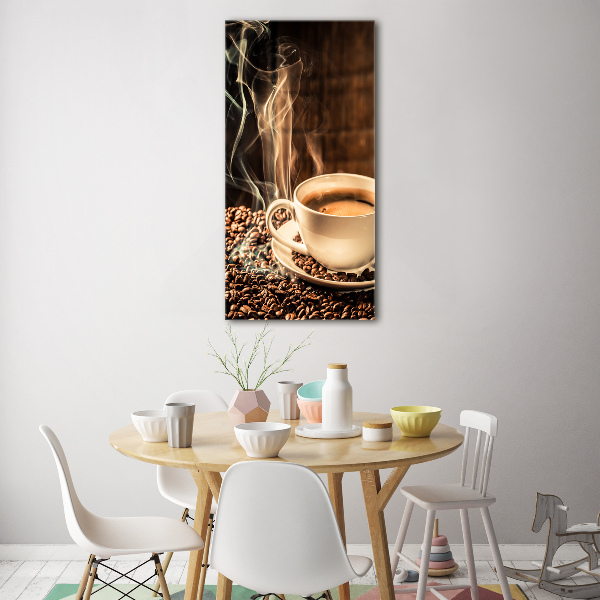 Verticale glasfoto Aromatische koffie