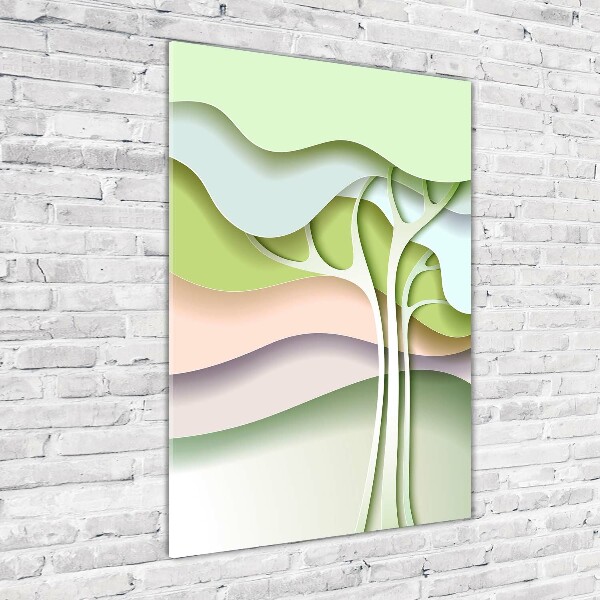 Verticale glasfoto Abstracte boom