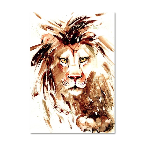 Verticale glasfoto Leeuw