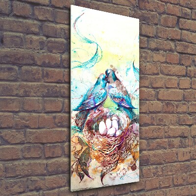 Verticaal glasschilderij Familie