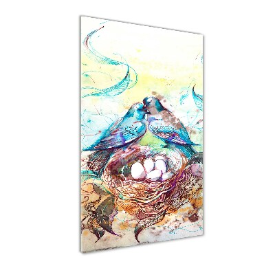 Verticaal glasschilderij Familie