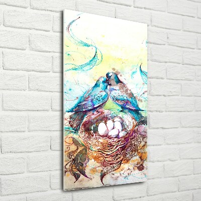 Verticaal glasschilderij Familie