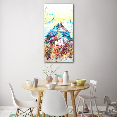 Verticaal glasschilderij Familie