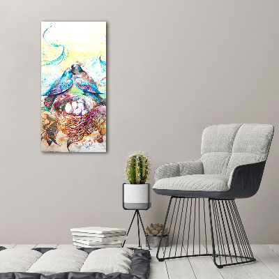 Verticaal glasschilderij Familie