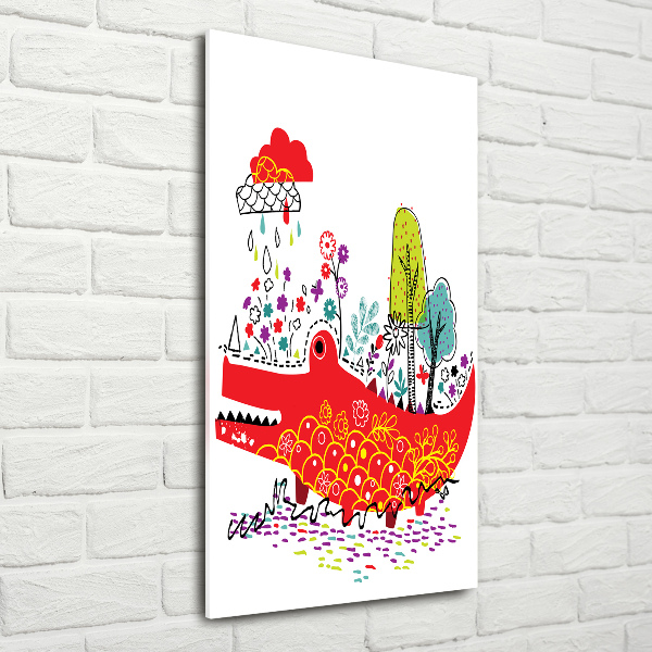 Verticale glasfoto Krokodil