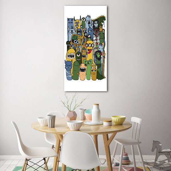 Verticale glasfoto Gekke monsters