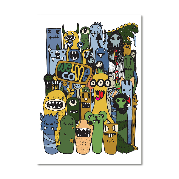 Verticale glasfoto Gekke monsters