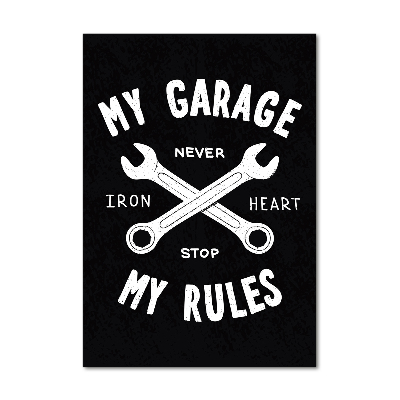 Verticale glasfoto Mijn garage