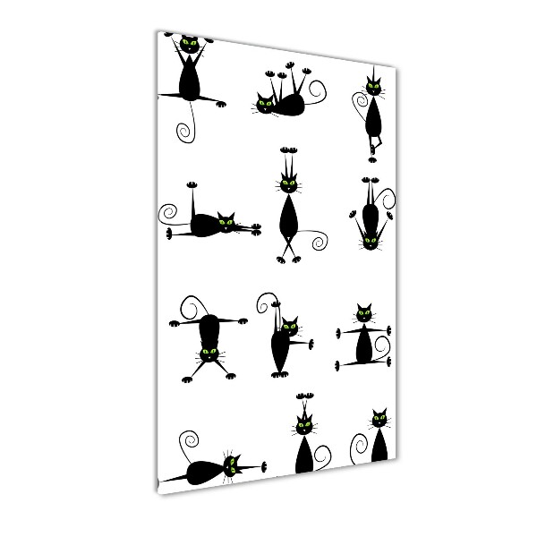 Verticale glasfoto Katten