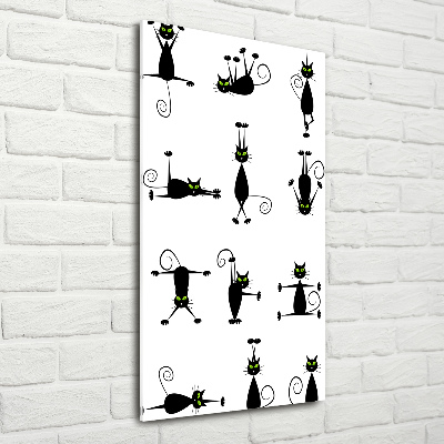 Verticale glasfoto Katten