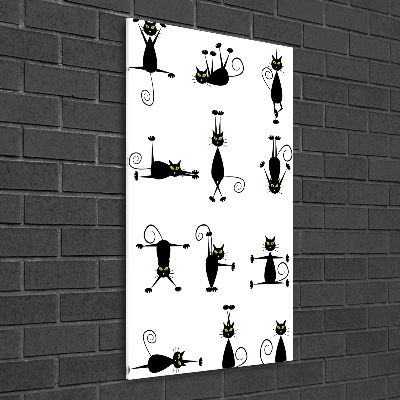 Verticale glasfoto Katten