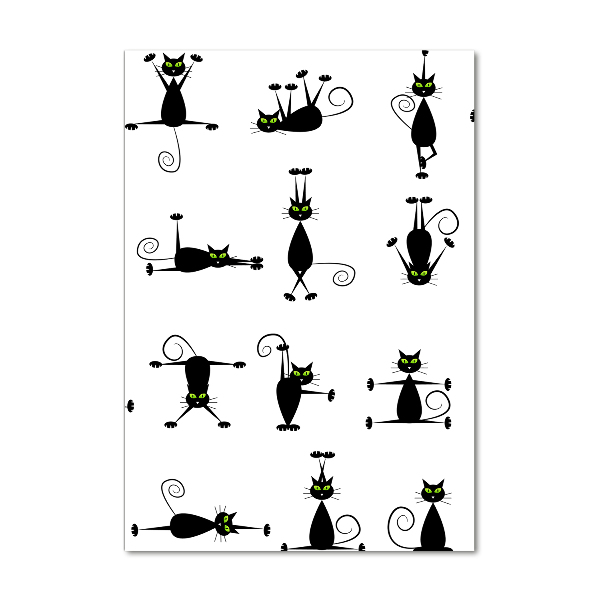 Verticale glasfoto Katten