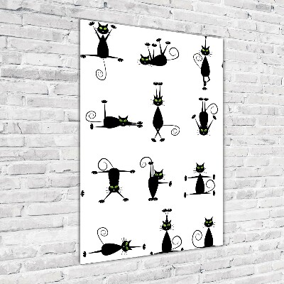 Verticale glasfoto Katten