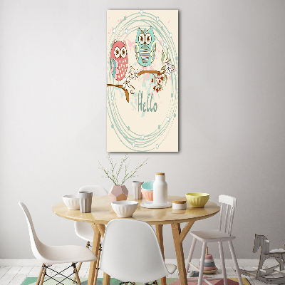 Verticale foto op glas Uilen