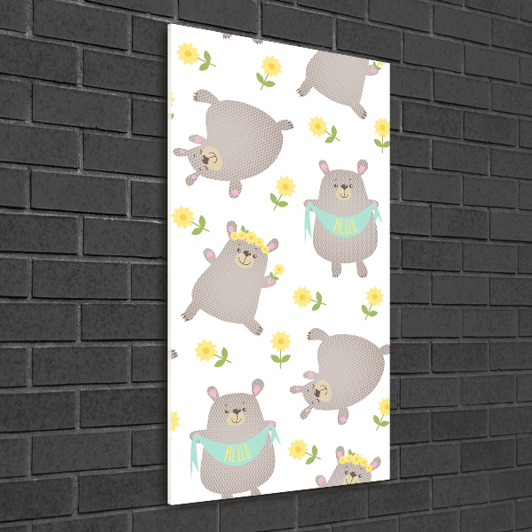 Foto obraz szkło hartowane pionowy Niedźwiadki