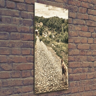 Foto obraz na szkle pionowy Dwa psy wzgórza