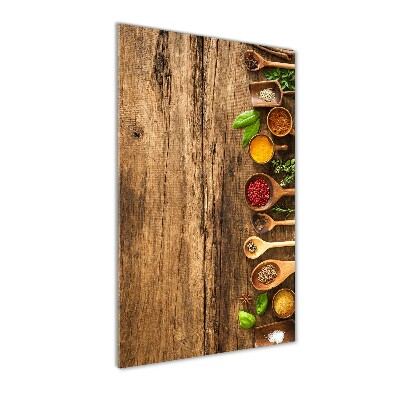 Verticale glasfoto Kleurrijke kruiden