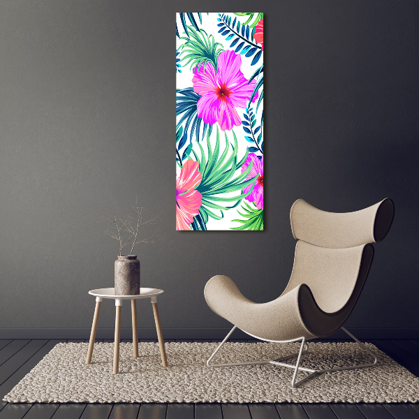 Verticale foto op glas Hawaiiaanse bloemen