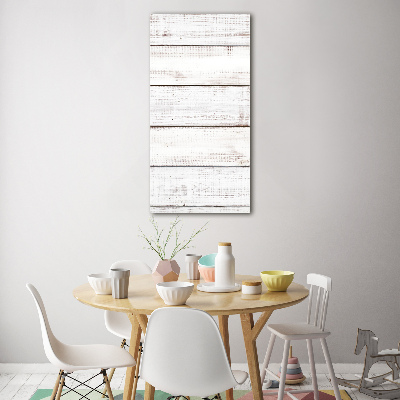 Verticale glasfoto Houten muur