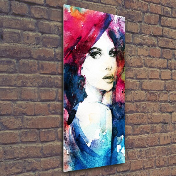 Verticale glasfoto Abstracte vrouw